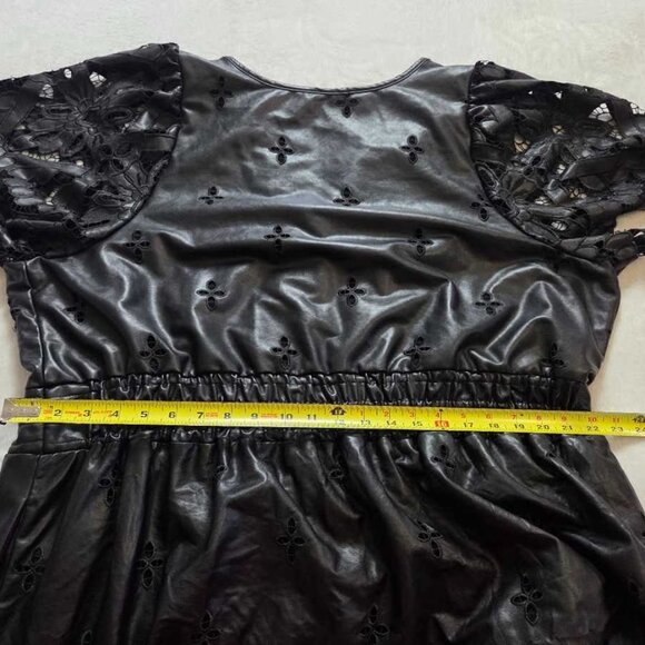 Plus 3X Anthropologie The Somerset maxi dress faux leather embroidered edition - Picture 10 of 12